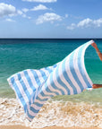 BLUE & WHITE STRIPE LINEN BEACH SHEET