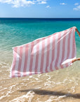 PINK & WHITE STRIPE LINEN BEACH SHEET