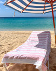 PINK & WHITE STRIPE LINEN BEACH SHEET