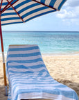 BLUE & WHITE STRIPE LINEN BEACH SHEET
